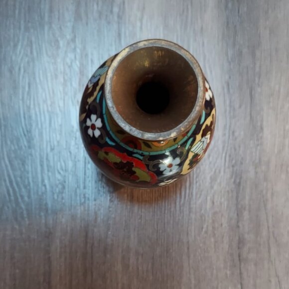 Cloissone vase with dragon and phoenix motif - Picture 3 of 5